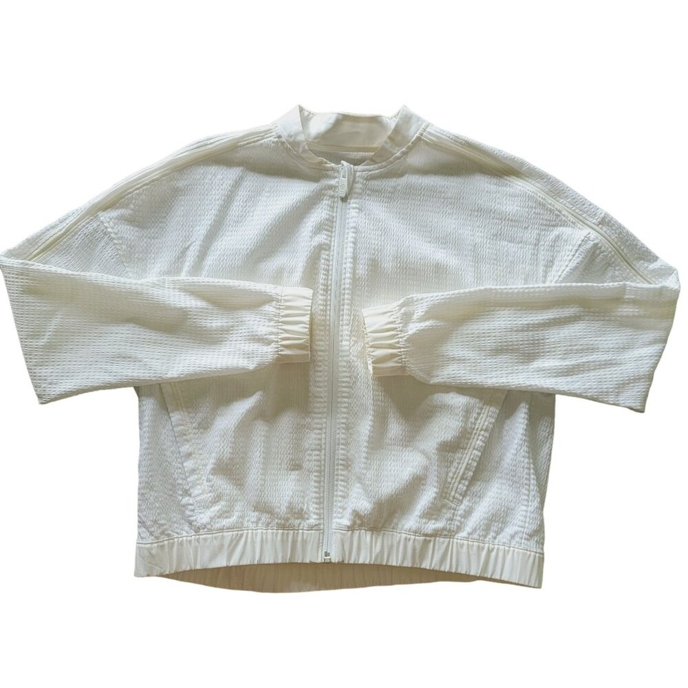 Lululemon Womens White Textured Zip-Up Jacket